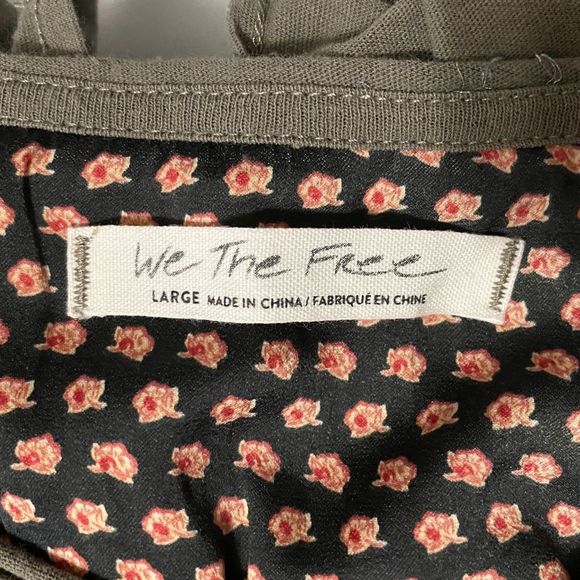 Free People Jade Peasant Sleeve Green Boho Large - Picture 11 of 12